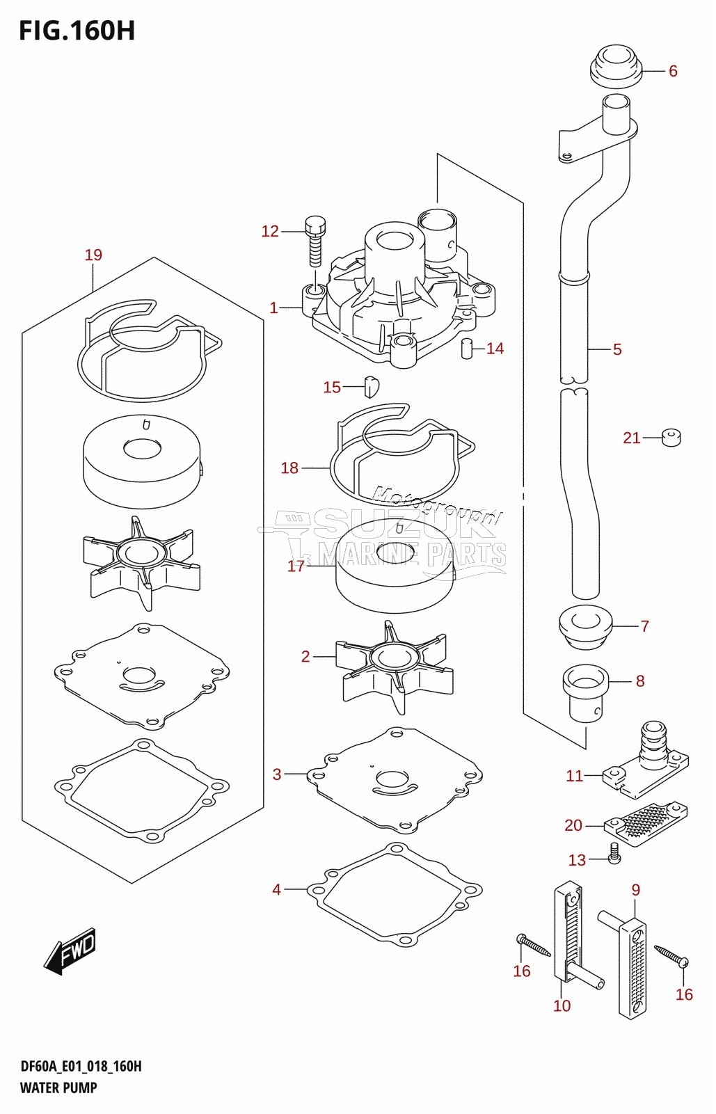 WATER PUMP (DF60AVT:E40,DF60AVTH:E40)