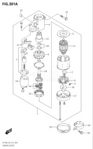 14003Z-510001 (2005) 140hp E01 E40-Gen. Export 1 - Costa Rica (DF140AZ) DF140AZ drawing STARTING MOTOR