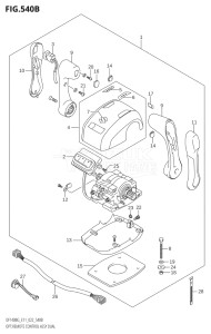 14004Z-240001 (2022) 140hp E11 E40-Gen. Export 1-and 2 (DF140BZG) DF140BZG drawing OPT:REMOTE CONTROL ASSY DUAL (022)