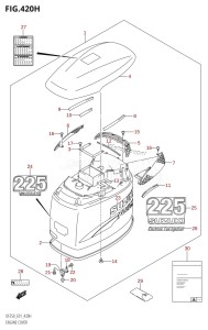 DF225Z From 22501Z-980001 (E01 E40)  2009 drawing ENGINE COVER ((DF225WT,DF225WZ):(K5,K6,K7,K8,K9))