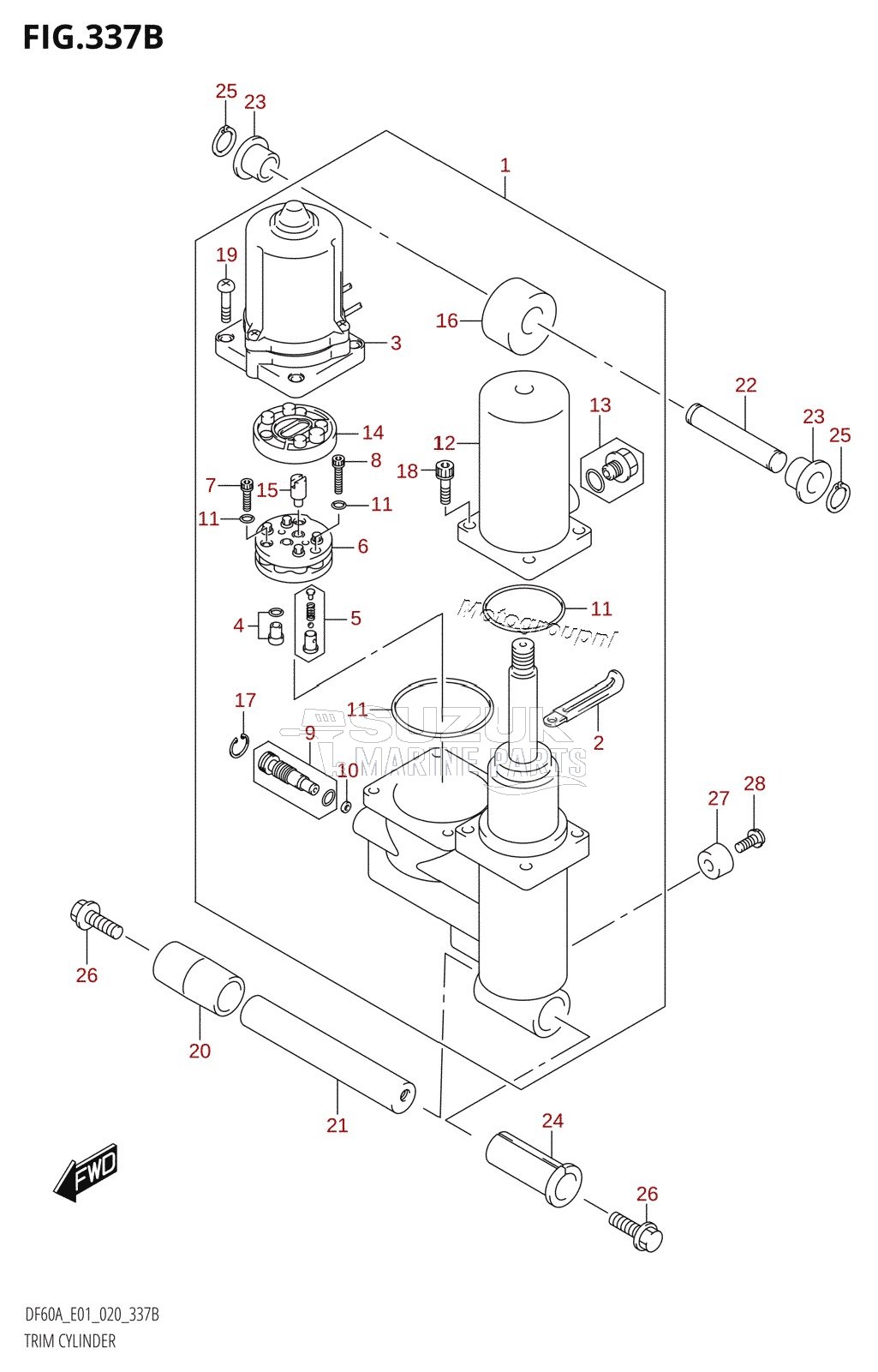 TRIM CYLINDER (DF40AST,DF60A,DF60ATH)