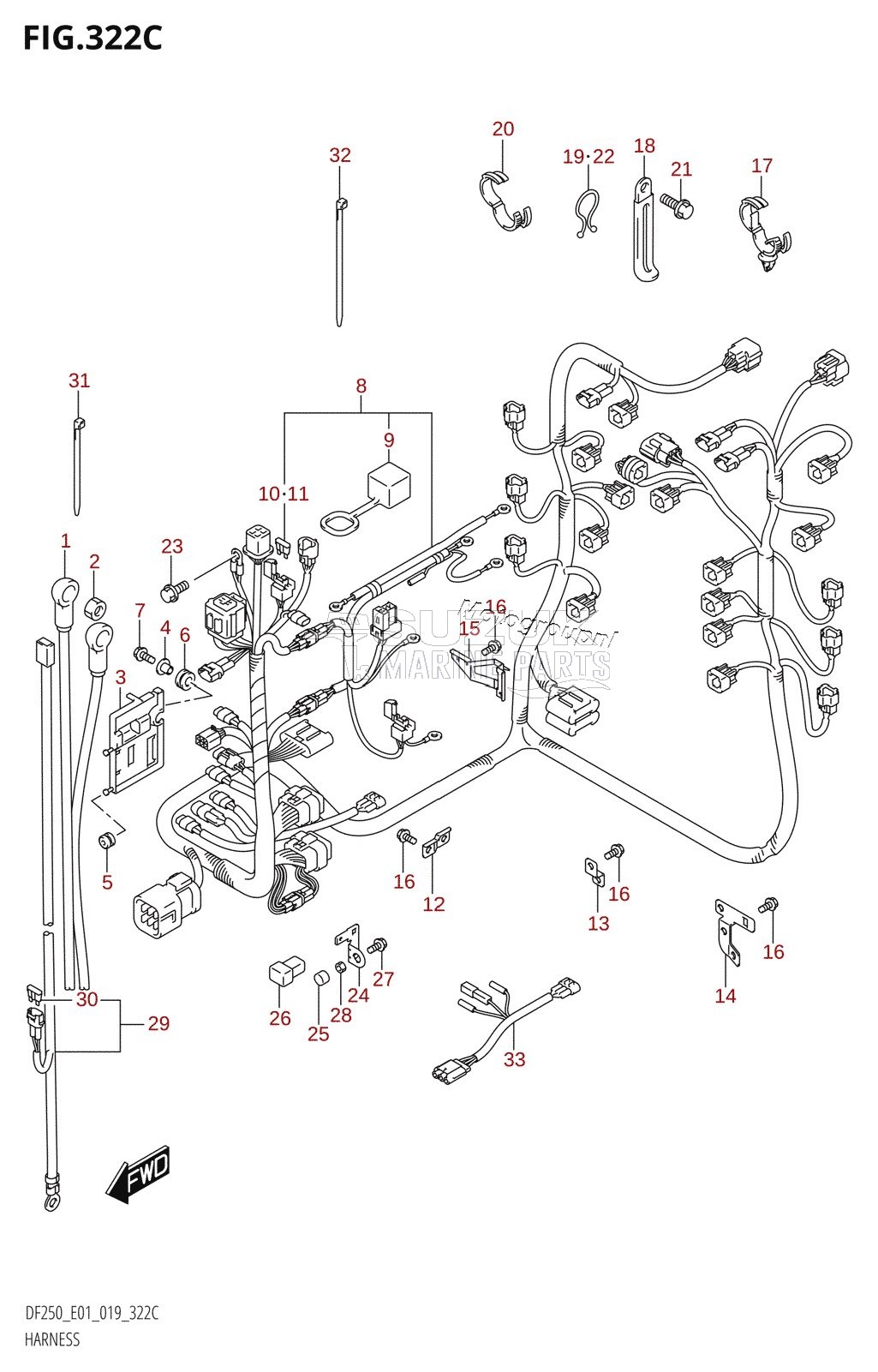 HARNESS (DF250T,DF250Z)