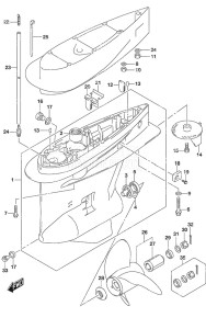 DF 250 drawing Gear Case (C/R)