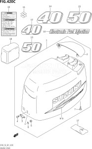 05001F-151001 (2001) 50hp E01 E11-Gen. Export 1-and 2 (DF50QHK1  DF50TK1) DF50 drawing ENGINE COVER (K10)