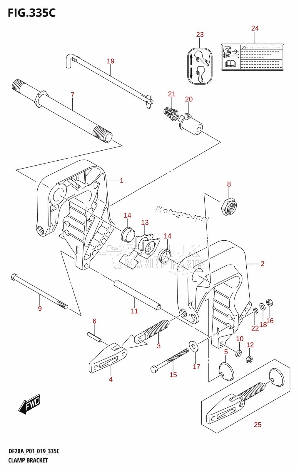 CLAMP BRACKET (DF9.9BR,DF15AR,DF20AR)