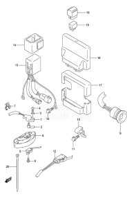 Outboard DF 250 drawing PTT Switch/Engine Control Unit (DF 250S)