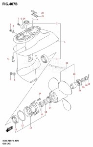 DF20A From 02002F-810001 (P01 P40)  2018 drawing GEAR CASE (DF9.9B,DF9.9BR,DF9.9BT,DF15A,DF15AR)