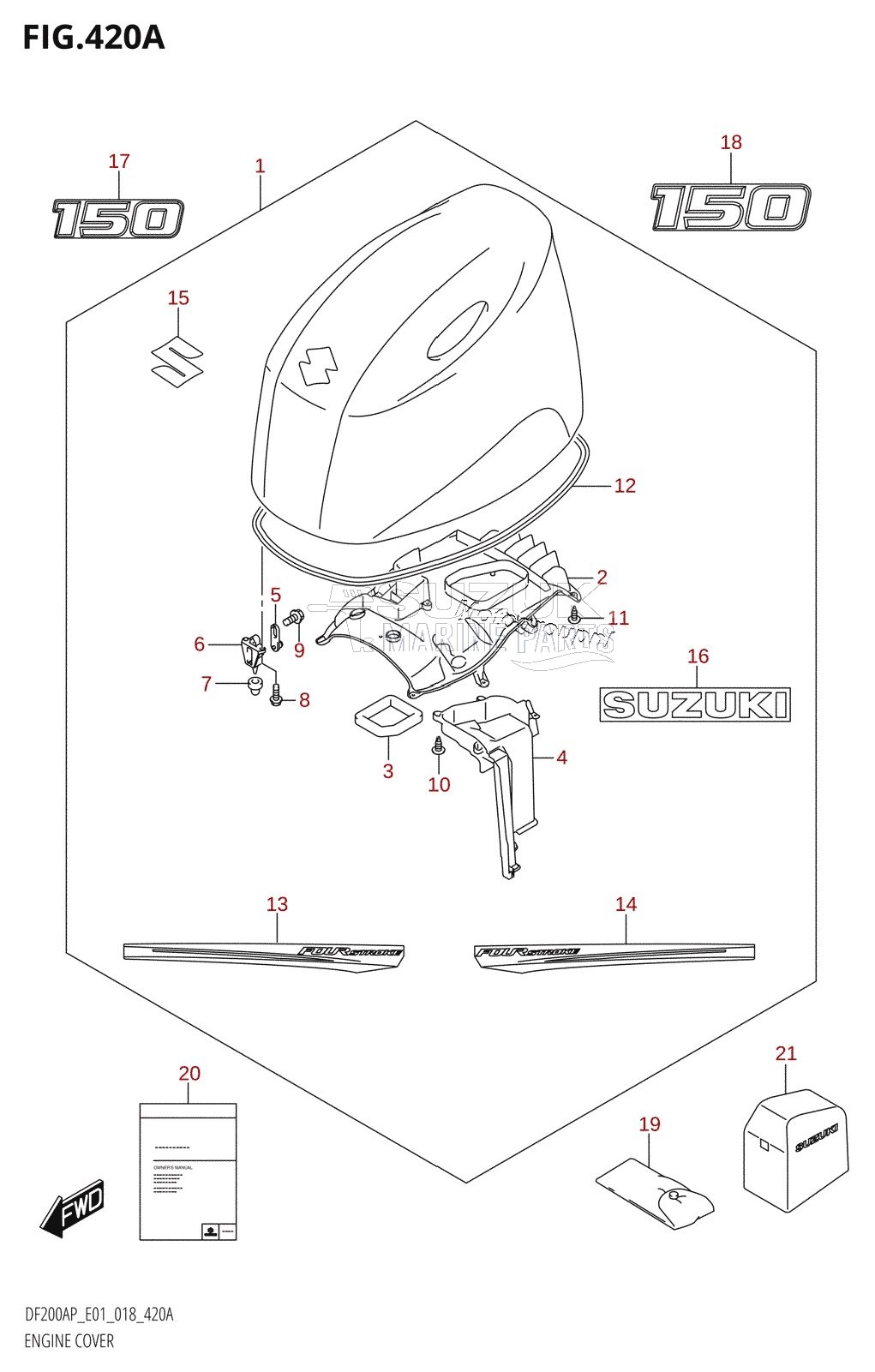 ENGINE COVER (DF150AP:E01)