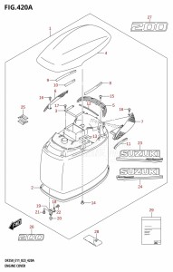 DF250Z From 25003Z-340001 (E11 E40)  2023 drawing ENGINE COVER ((DF200T,DF200Z):020)