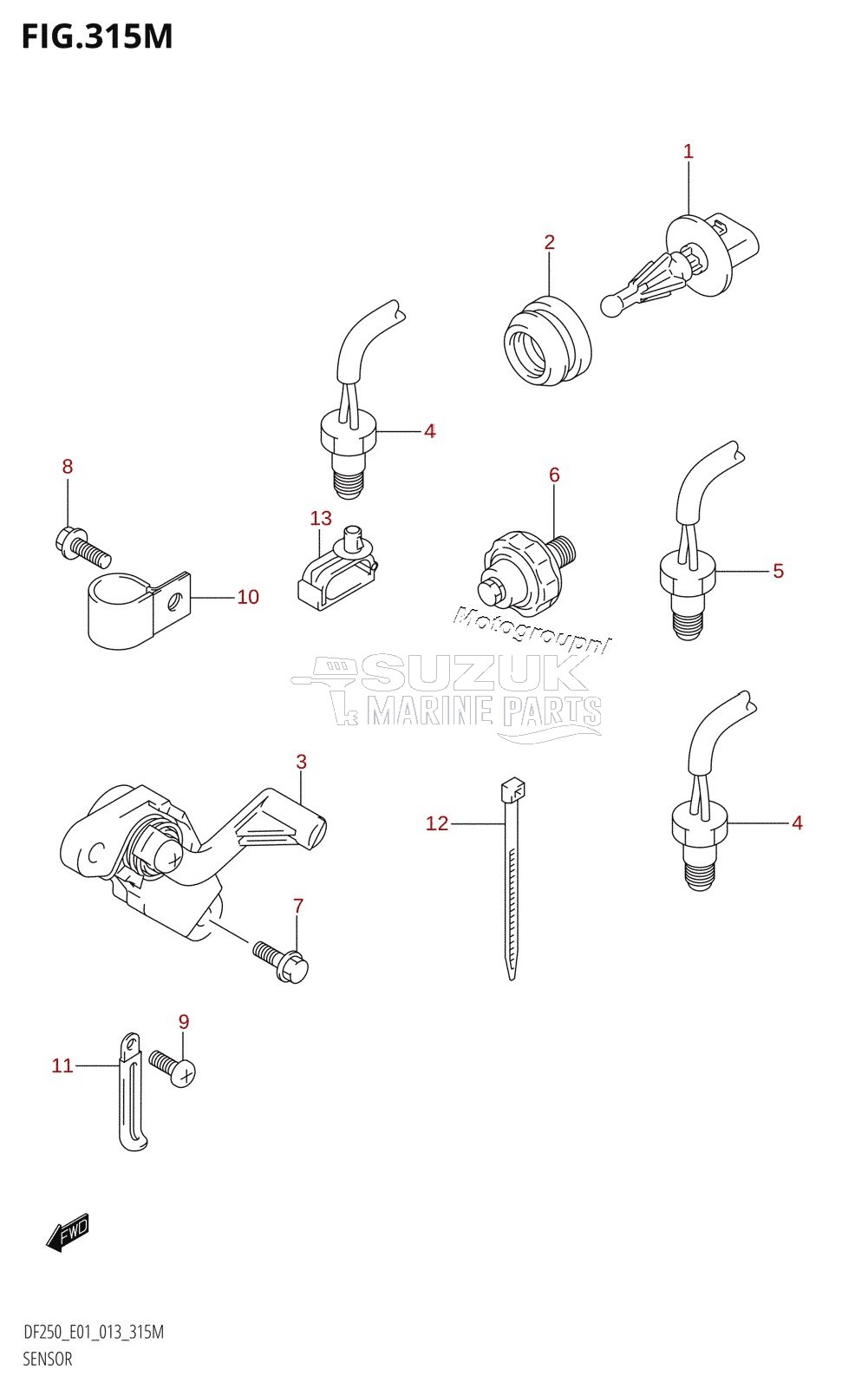 SENSOR (DF250Z:E40)