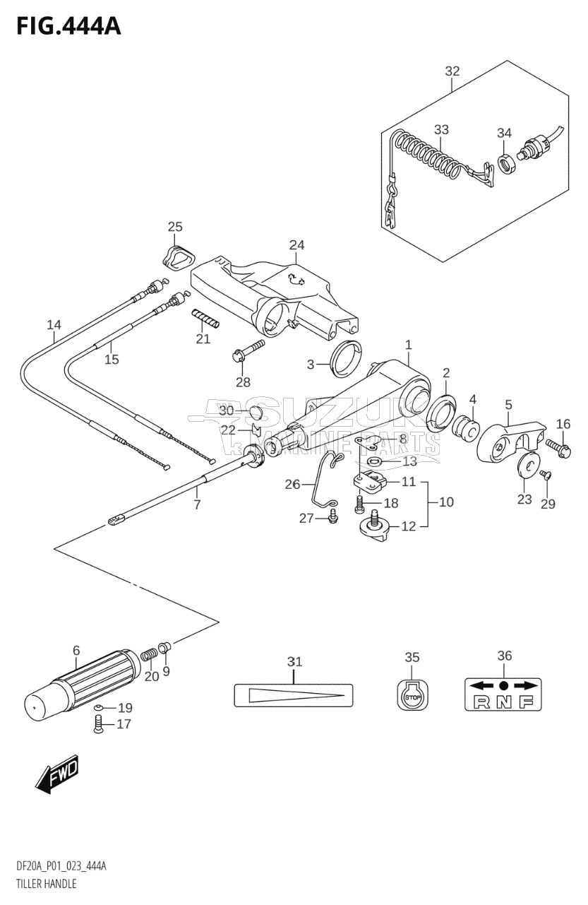 TILLER HANDLE (SEE NOTE)