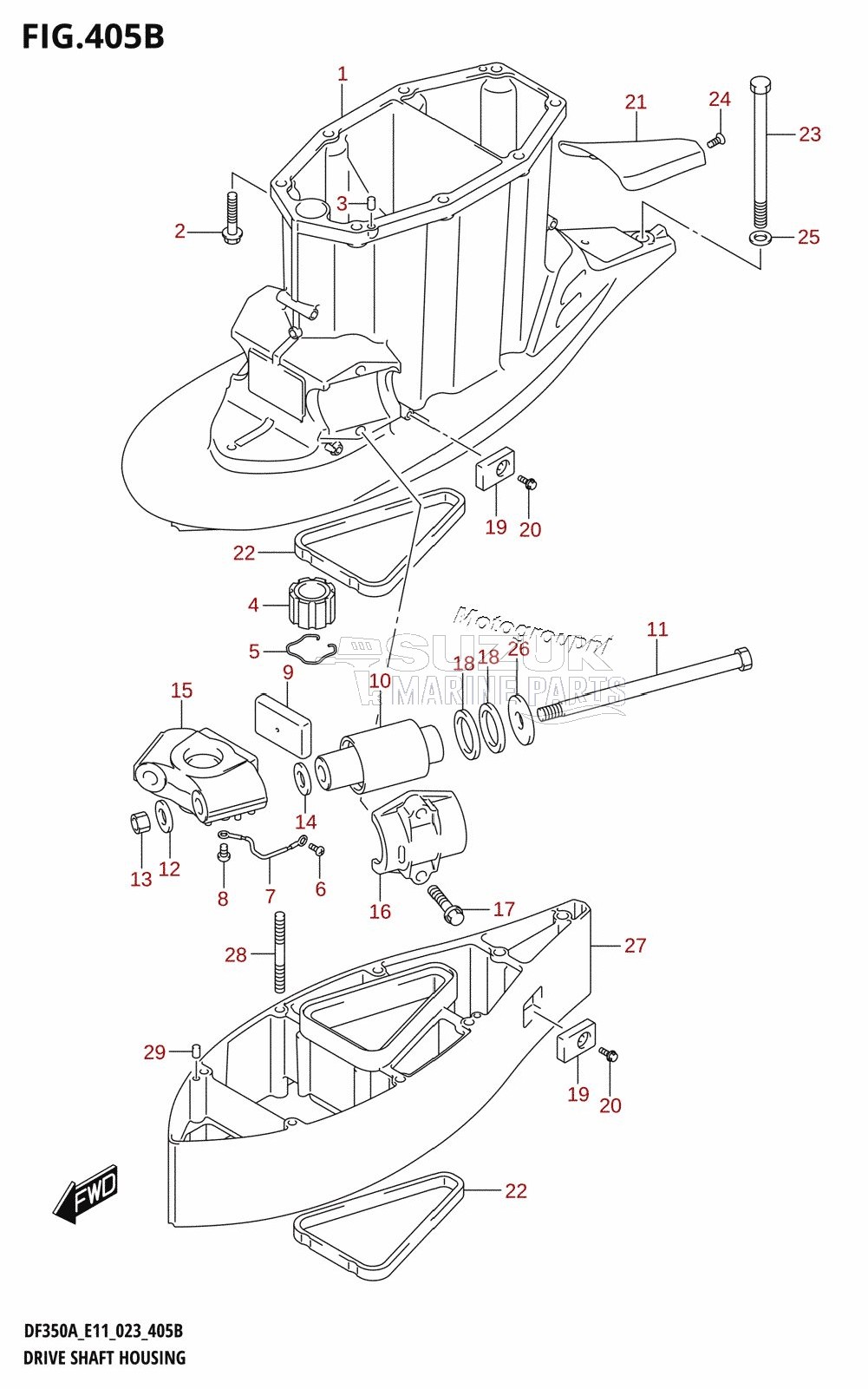 DRIVE SHAFT HOUSING ((DF350A,DF325A,DF300B):XX-TRANSOM)