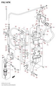 DF250 From 25003F-310001 (E01 E40)  2013 drawing FUEL PUMP /​ FUEL VAPOR SEPARATOR (DF250T:E40)