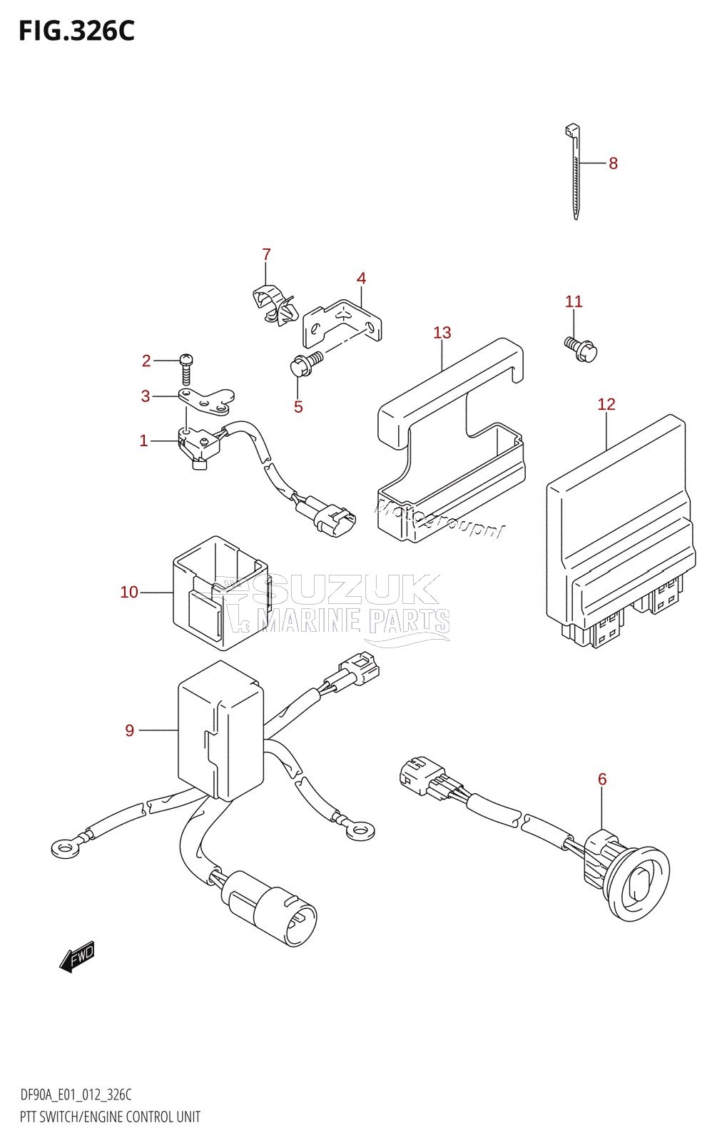 PTT SWITCH /​ ENGINE CONTROL UNIT (DF70ATH:E01)