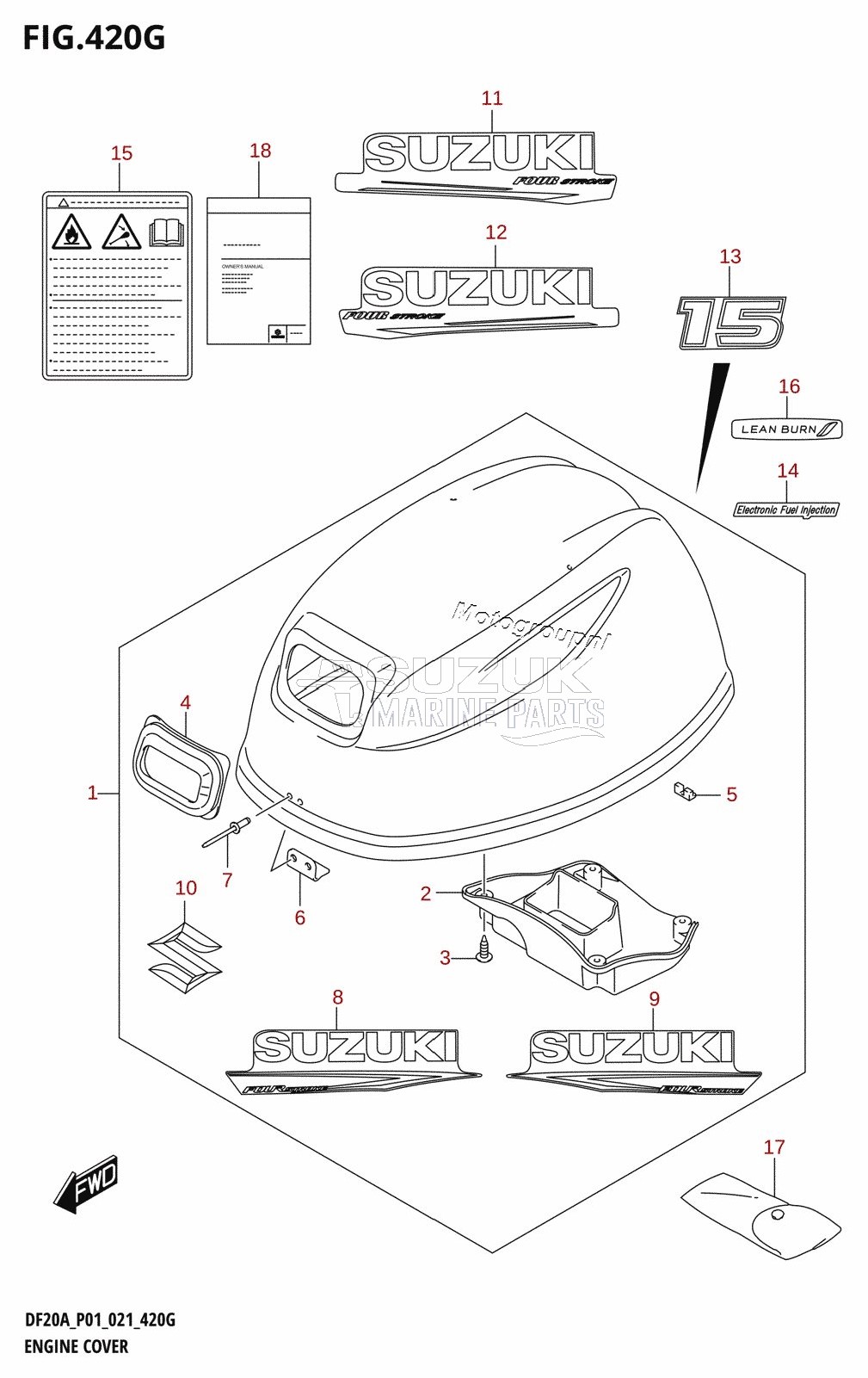 ENGINE COVER ((DF15A,DF15AR):020)