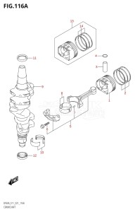 06002F-240001 (2022) 60hp E01 E40 E11-Gen. Export - Costa Rica (DF60AQH  DF60AQH  DF60AT  DF60AT  DF60ATH  DF60ATH) DF60A drawing CRANKSHAFT