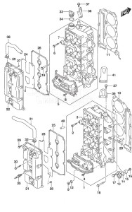 DF 250 drawing Cylinder Head SS Model