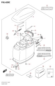 DF225Z From 22503Z-710001 (E03)  2017 drawing ENGINE COVER (DF200T:E03)