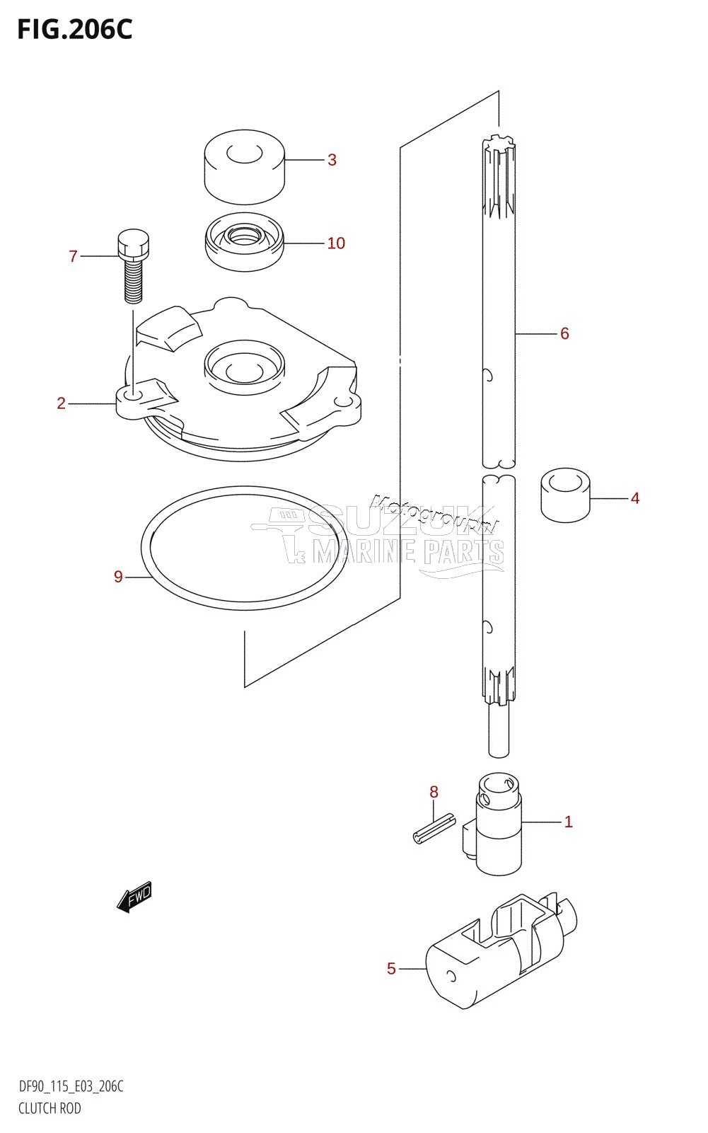 CLUTCH ROD (DF115Z)