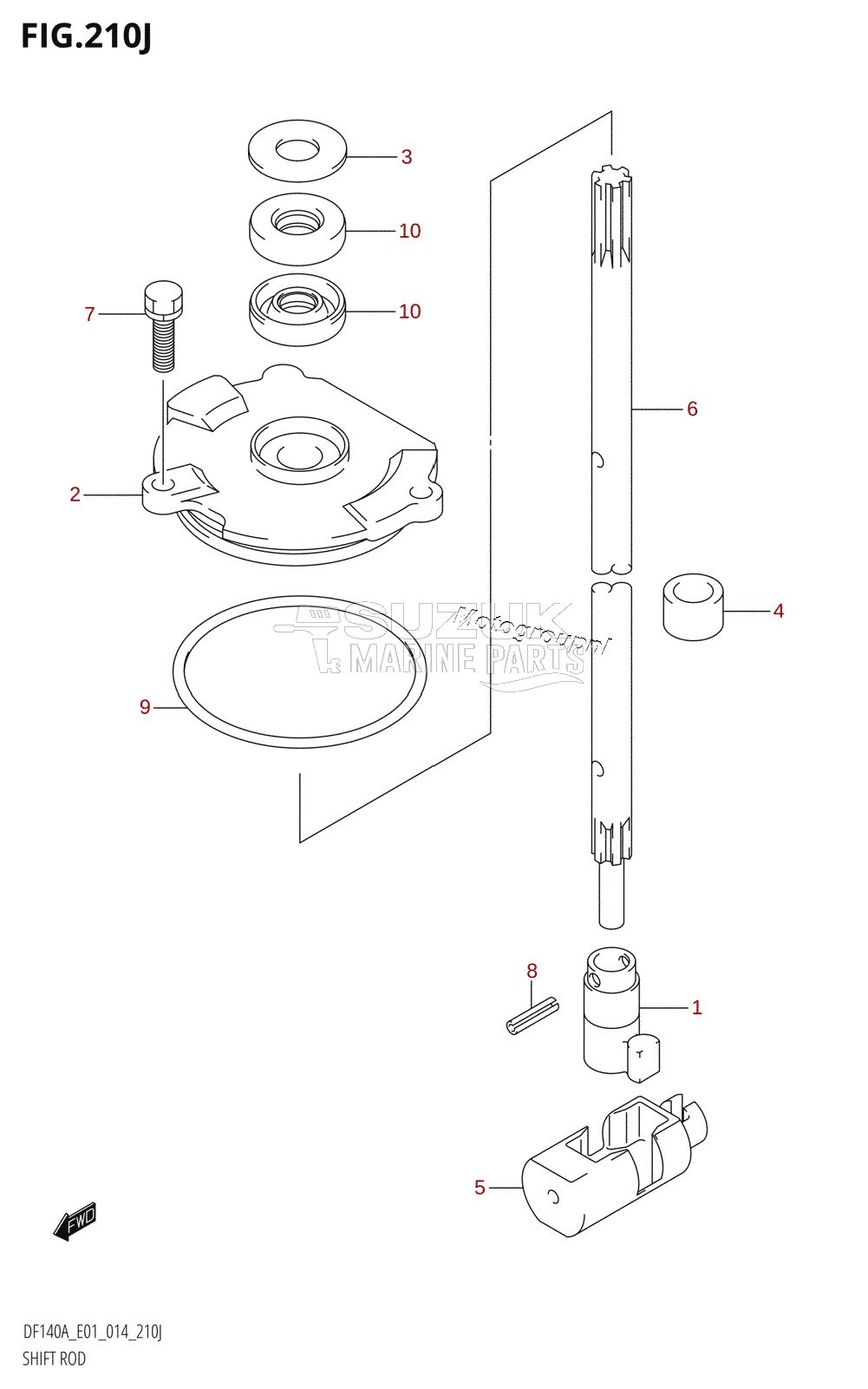 SHIFT ROD (DF140AZ:E01)