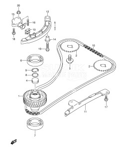  (2003) 115hp - () DF115TL drawing TIMING CHAIN