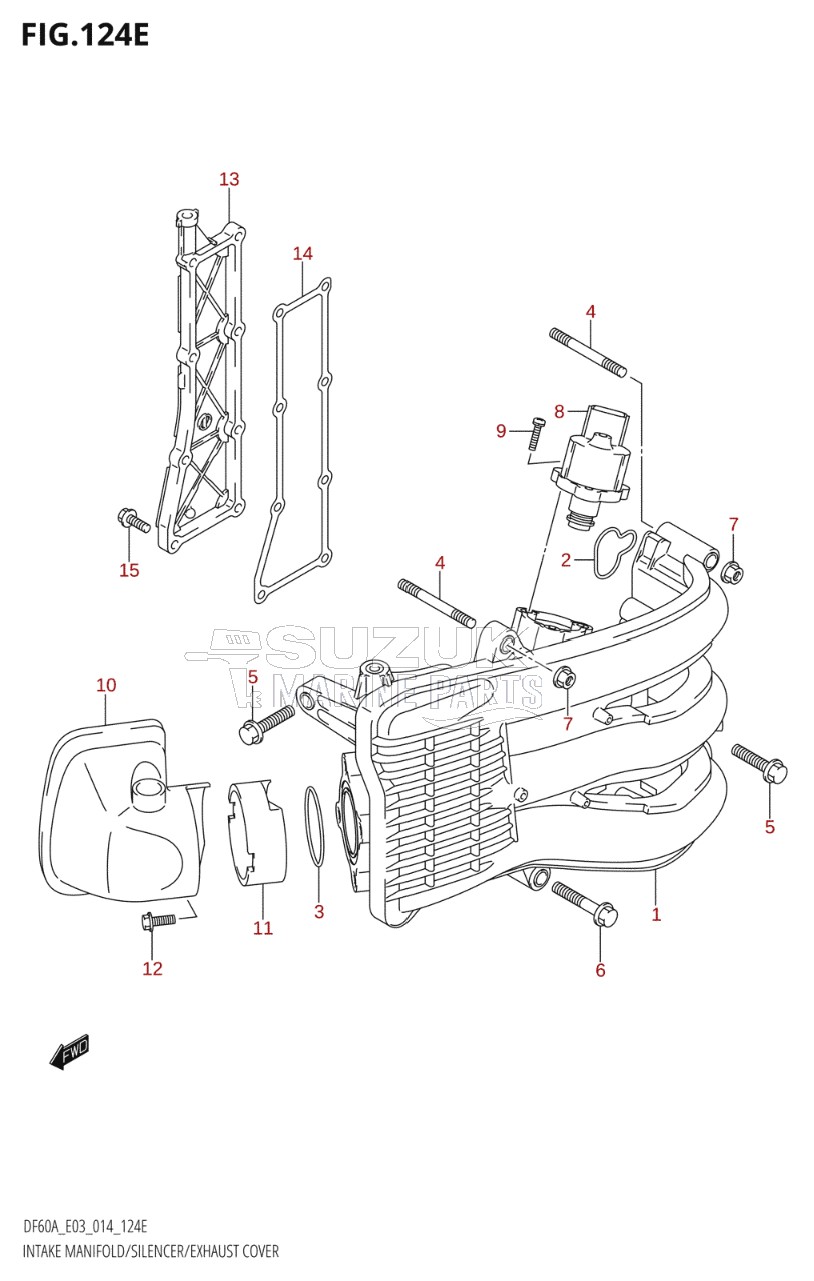 INTAKE MANIFOLD / SILENCER / EXHAUST COVER (DF60AVT)