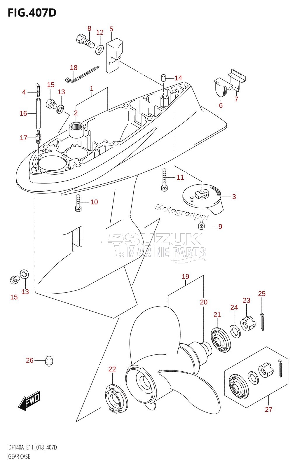 GEAR CASE (DF115AZ:E11,DF140AZ:E11)