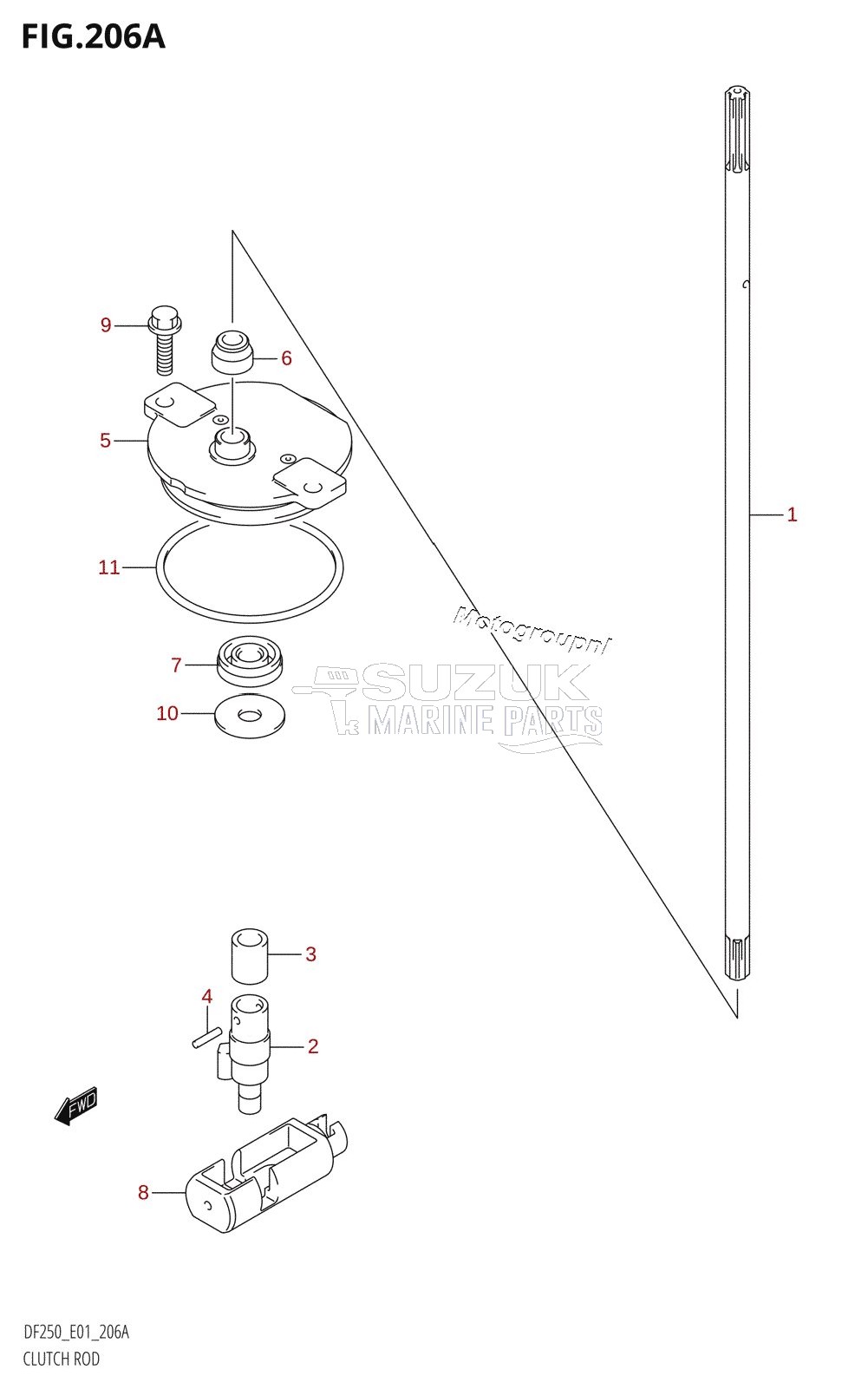 CLUTCH ROD (DF200T,DF200WT,DF225T,DF225WT,DF250T)