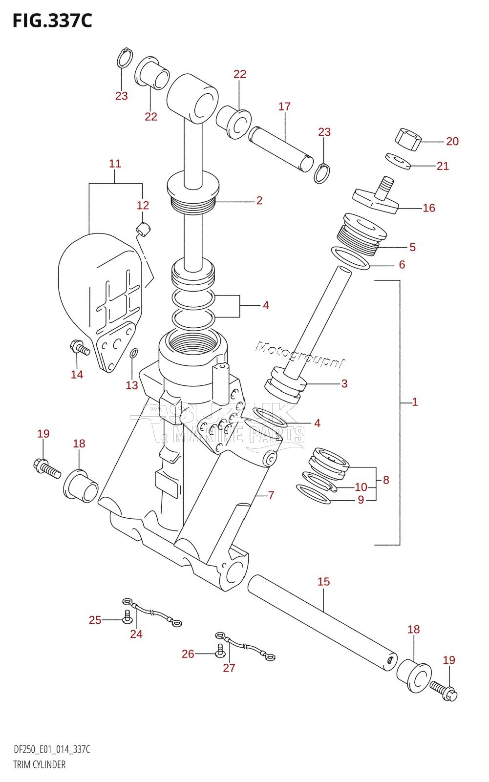 TRIM CYLINDER (DF200T:E40)