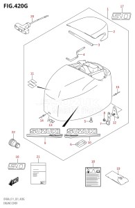 04003F-240001 (2022) 40hp E01 E11-Gen. Export 1-and 2 (DF40A  DF40AQH  DF40AQH  DF40AT  DF40AT  DF40ATH  DF40ATH) DF40A drawing ENGINE COVER ((DF50A,DF50ATH,DF50AVTH):E01:020)