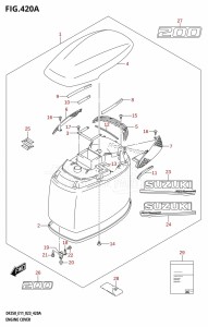 DF250 From 25003F-140001 (E11 E40)  2021 drawing ENGINE COVER ((DF200T,DF200Z):020)