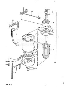 DT85 From 8501-512598 ()  1985 drawing STARTING MOTOR (MODEL QD)