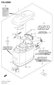 22503Z-310001 (2013) 225hp E01 E40-Gen. Export 1 - Costa Rica (DF225Z) DF225Z drawing ENGINE COVER (DF250Z:E40)