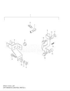 00991F-861001- (1998) 9.9hp - (DF9.9(A,AR)S W) DF9.9(A,A)S W drawing OPT:REMOTE CONTROL PARTS