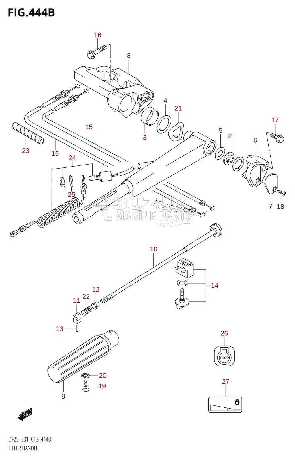 TILLER HANDLE (DF25Q:E01)