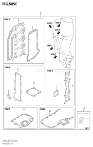 14003Z-310001 (2013) 140hp E01 E40-Gen. Export 1 - Costa Rica (DF140AZ) DF140AZ drawing OPT:GASKET SET (DF140AZ:E01)