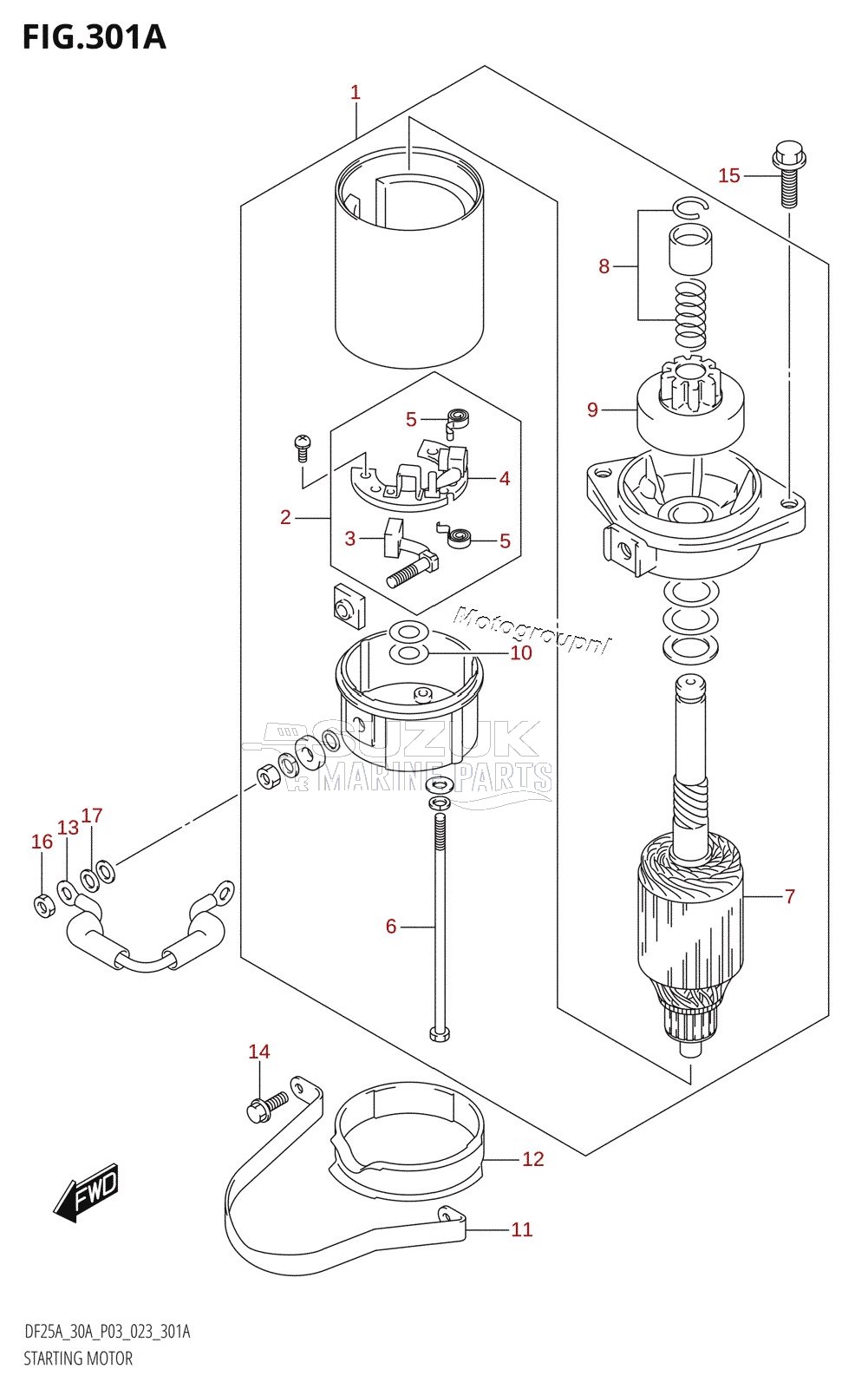 STARTING MOTOR (DF25A,DF25ATH,DF30ATH)