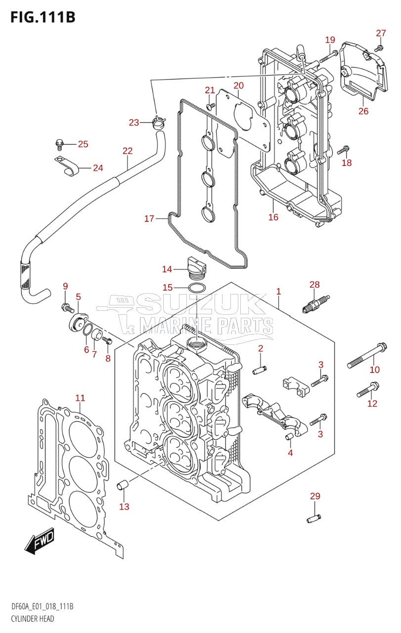 CYLINDER HEAD (DF40AST,DF60A,DF60AQH,DF60ATH)