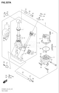 15004F-140001 (2021) 150hp E03-USA (DF150AST) DF150AST drawing TRIM CYLINDER