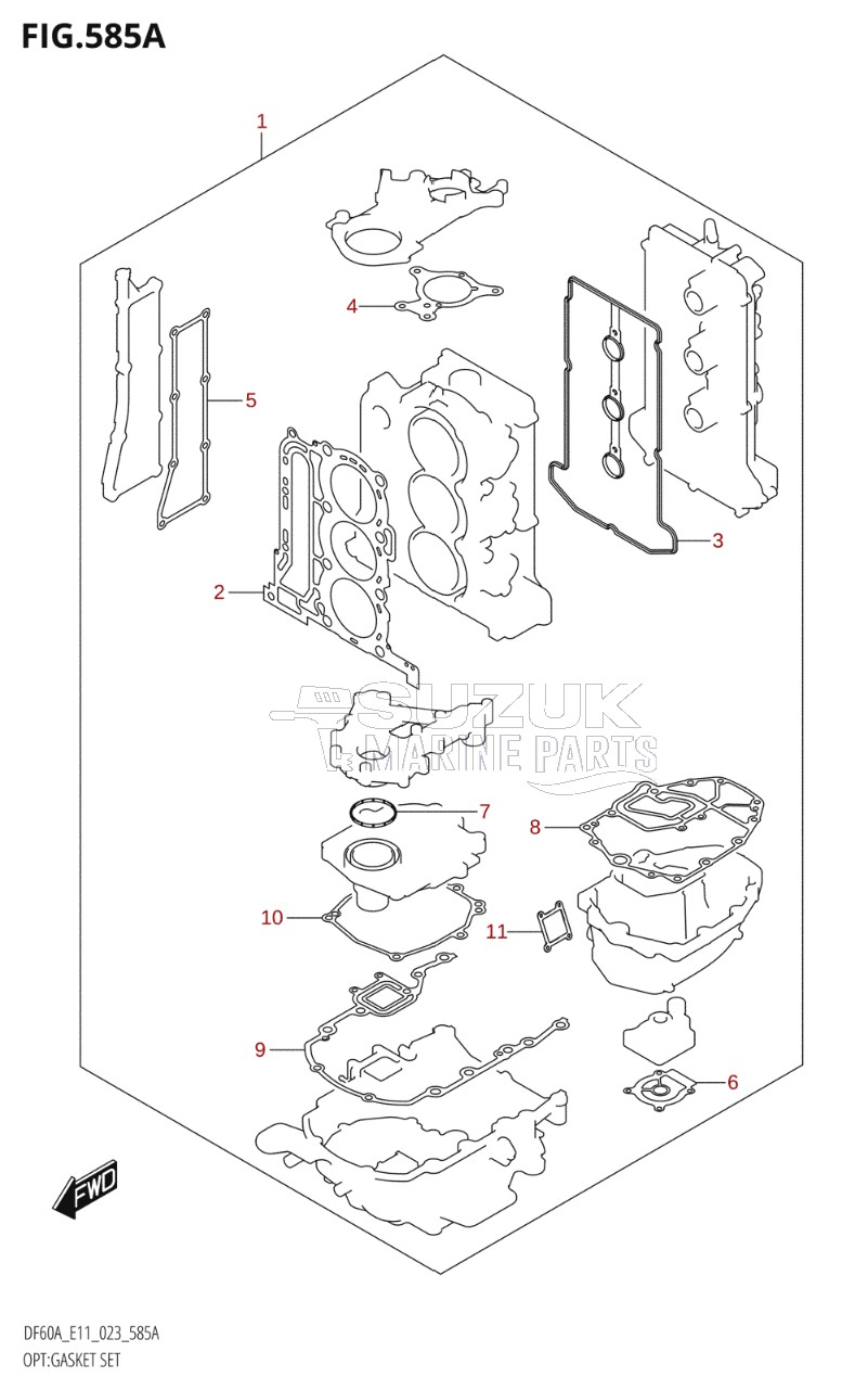 OPT:GASKET SET (DF40A,DF40AQH,DF40ATH,DF40AST,DF50A,DF50ATH,DF60A,DF60AQH,DF60ATH)