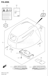 00994F-340001 (2023) 9.9hp P01-Gen. Export 1 (DF9.9A) DF9.9A drawing ENGINE COVER ((DF8A,DF8AR):020)