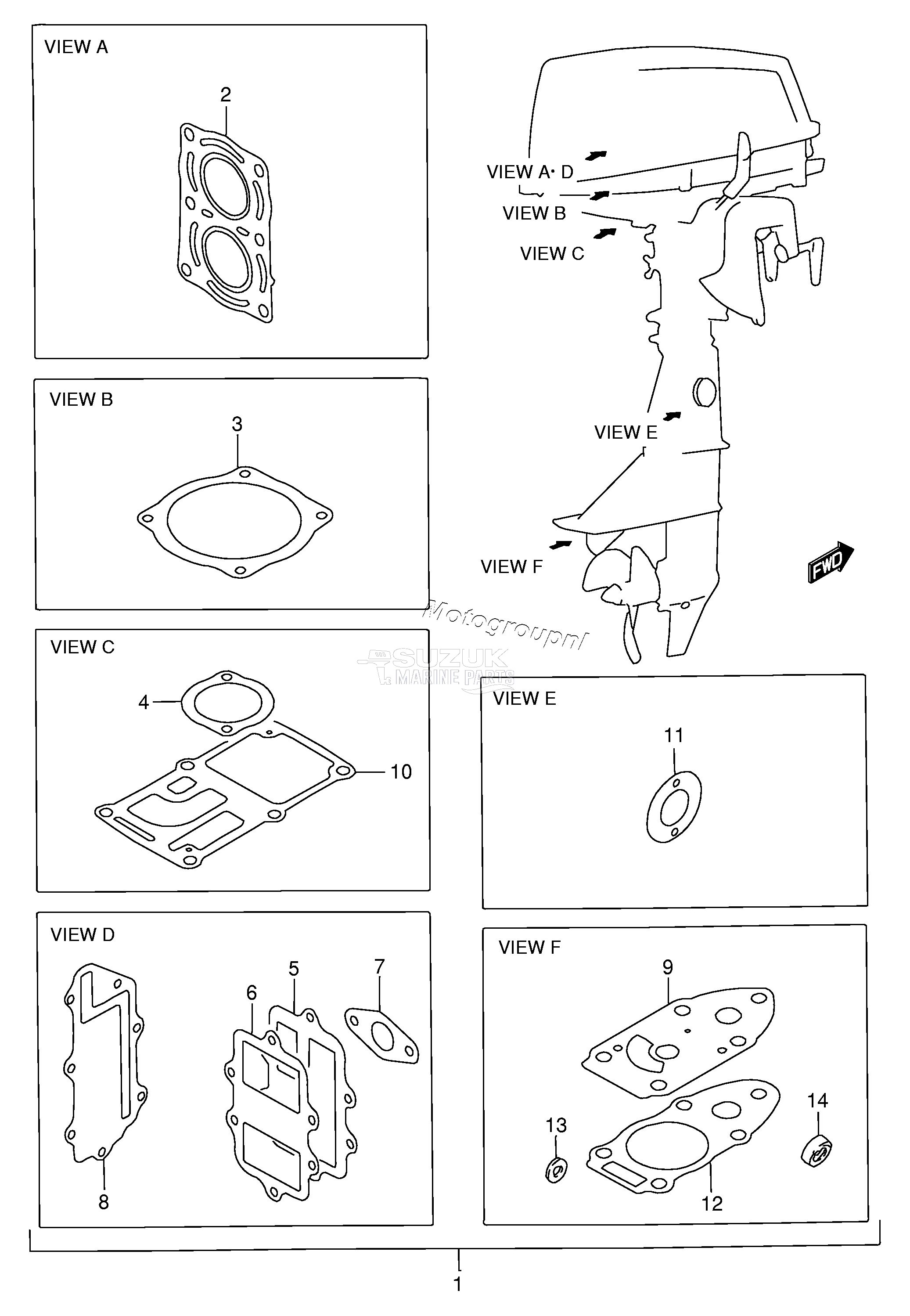 OPTIONA : GASKET SET (DT5 ~MODEL:94)