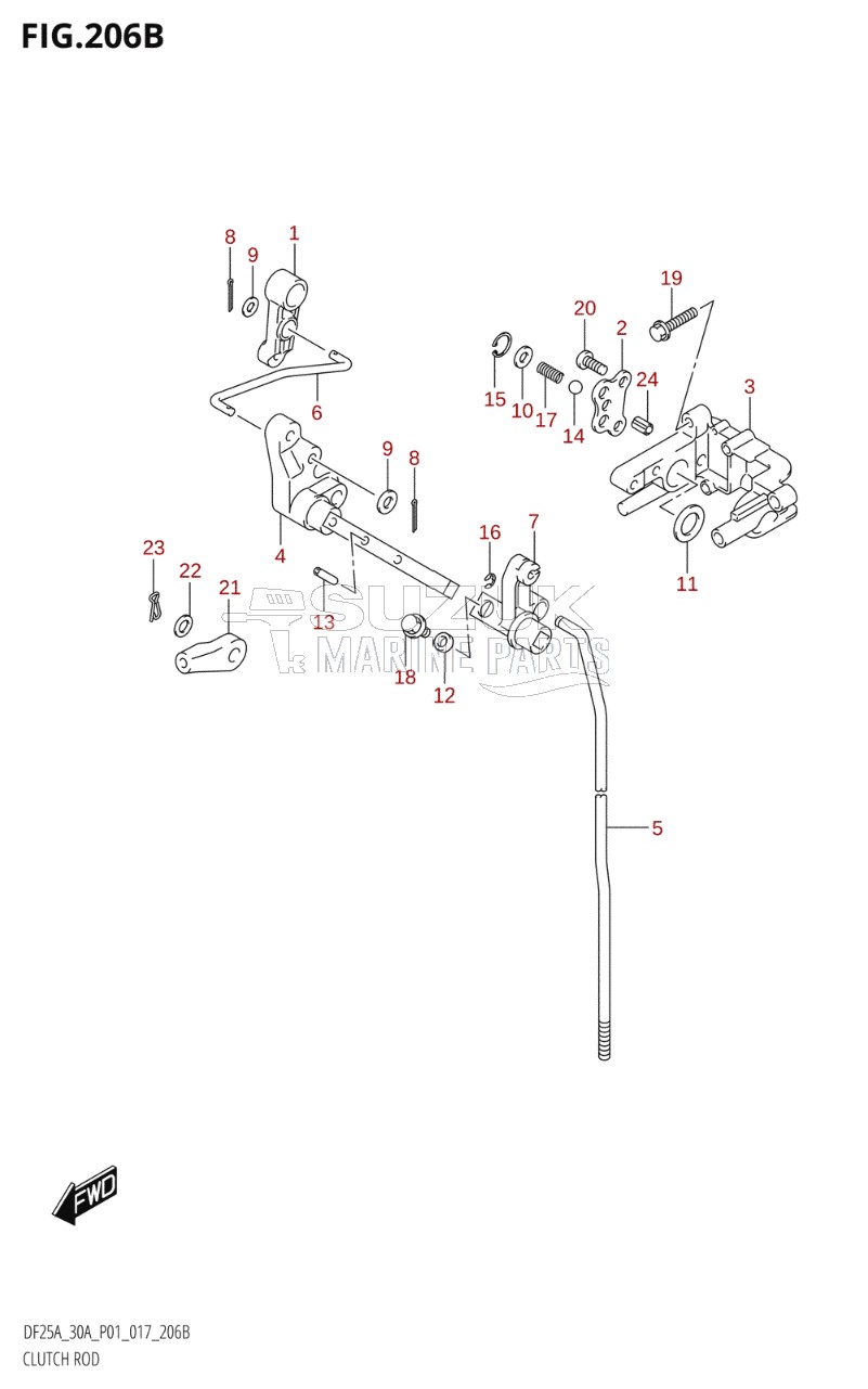 CLUTCH ROD (DF25AR:P01)