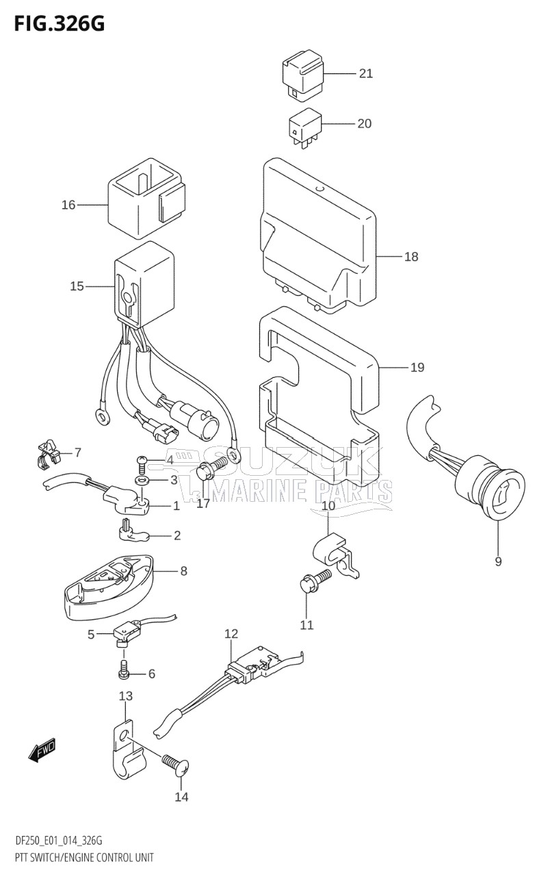 PTT SWITCH / ENGINE CONTROL UNIT (DF225Z:E01)