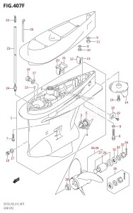 DF225Z From 22503Z-310001 (E03)  2013 drawing GEAR CASE (DF250Z:E03)