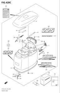 22503Z-410001 (2014) 225hp E01 E40-Gen. Export 1 - Costa Rica (DF225Z) DF225Z drawing ENGINE COVER (DF225T,DF225Z)