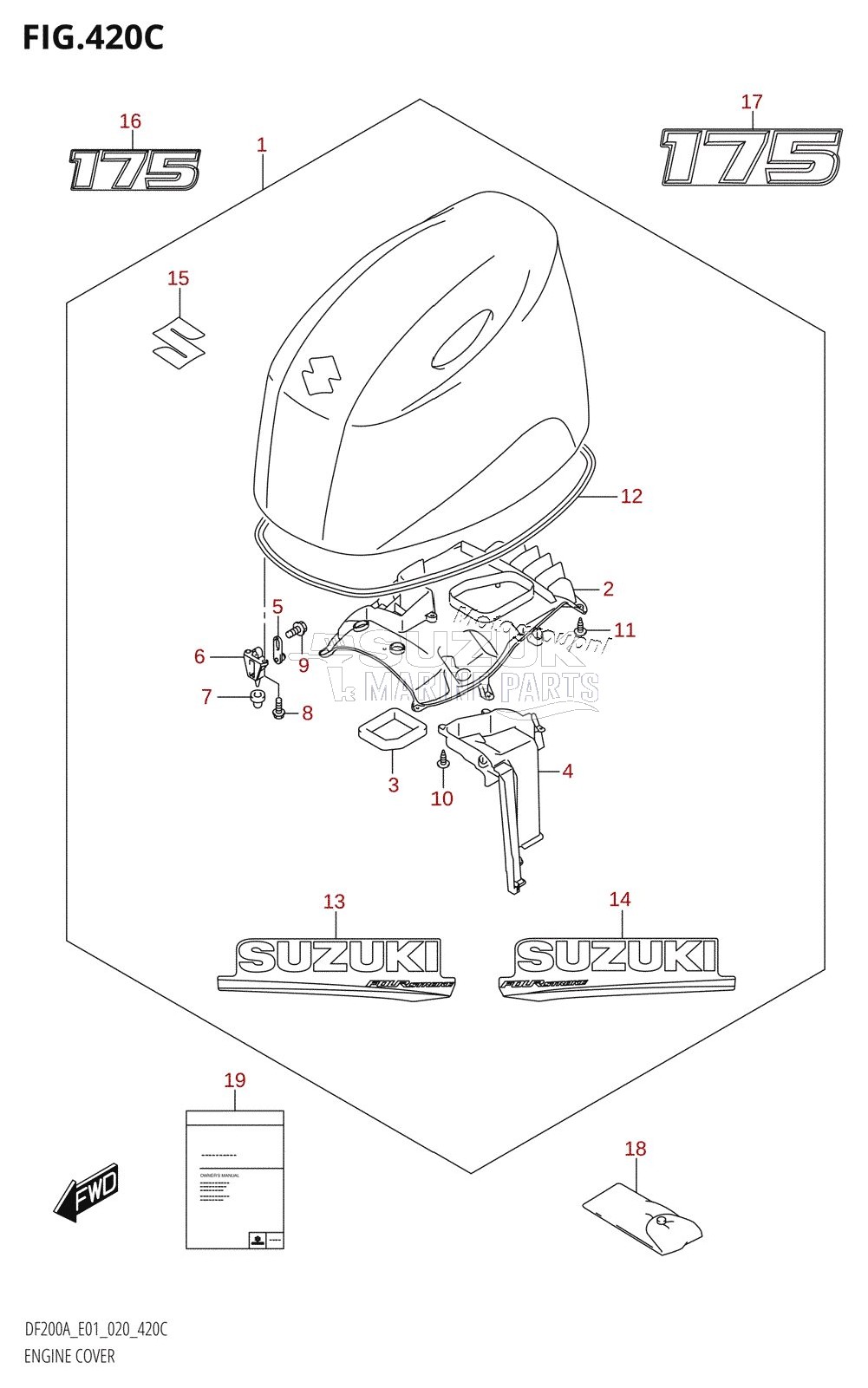 ENGINE COVER (DF175AT:E01,DF175AZ:E01)