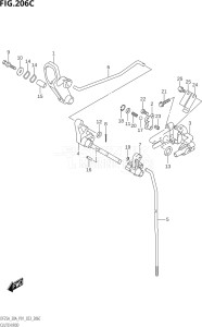 03003F-140001 (2021) 30hp P01 P40-Gen. Export 1 (DF30A   DF30AQ   DF30AR   DF30AT  DF30AT    DF30AT   DF30ATH  DF30ATH    DF30ATH) DF30A drawing CLUTCH ROD (DF30AQ)