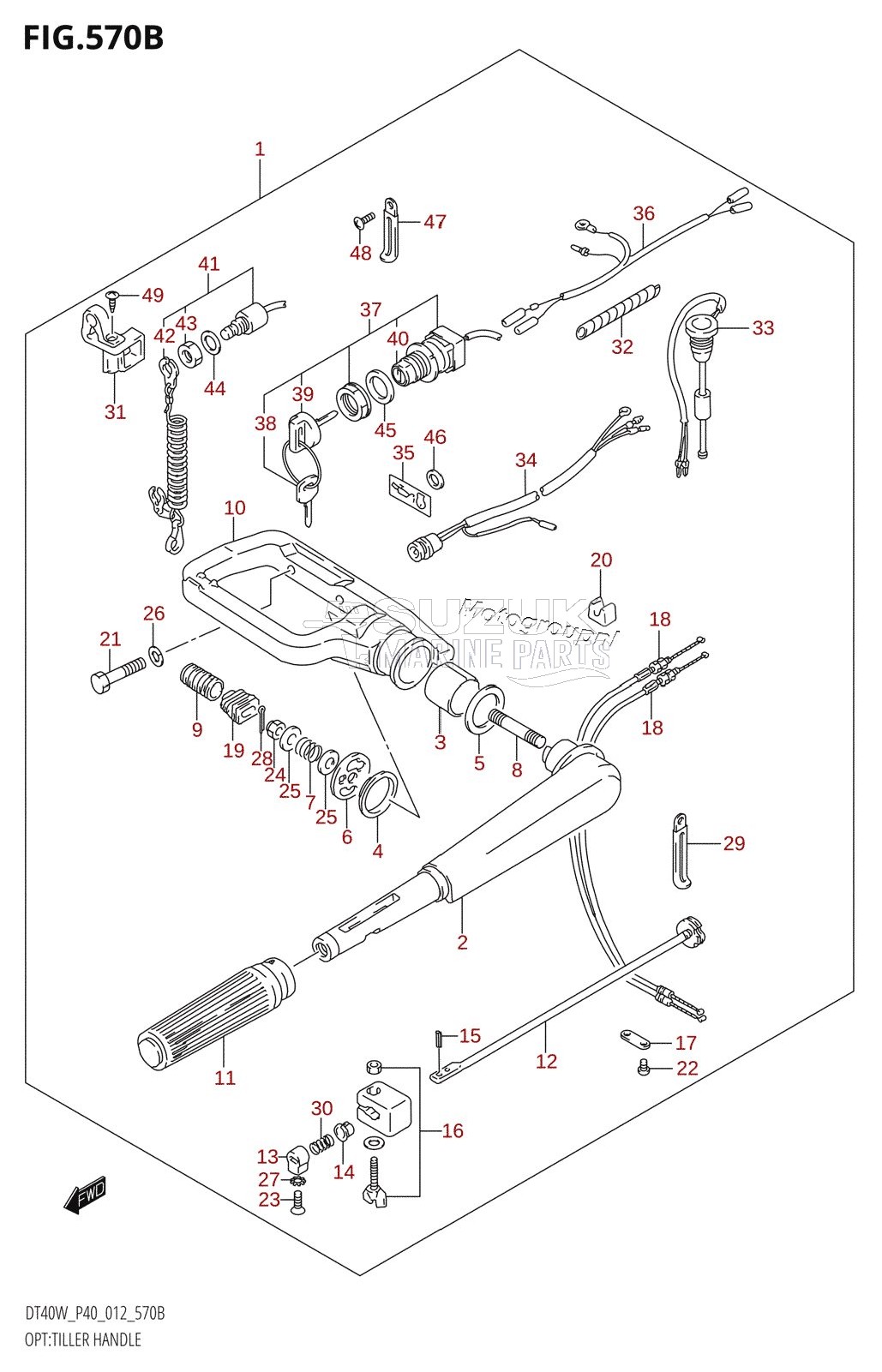 OPT:TILLER HANDLE (DT40WR:P90)