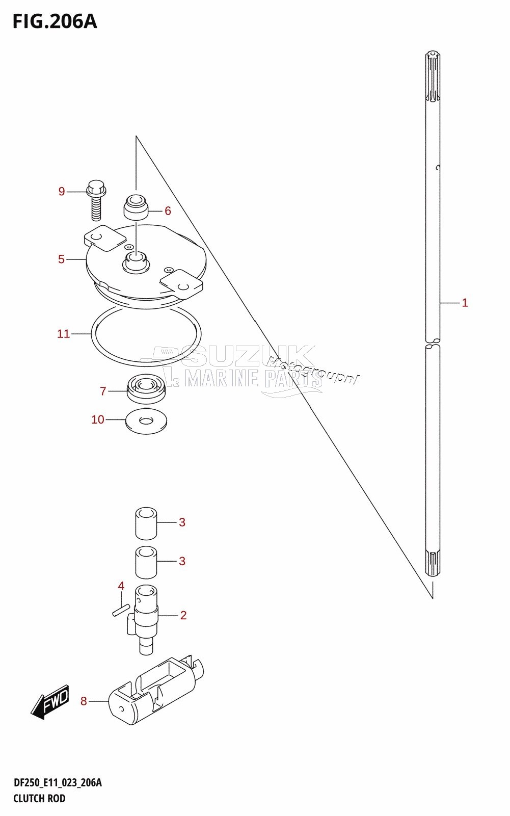 CLUTCH ROD (DF200T,DF200Z,DF225T,DF225Z,DF250T,DF250Z)